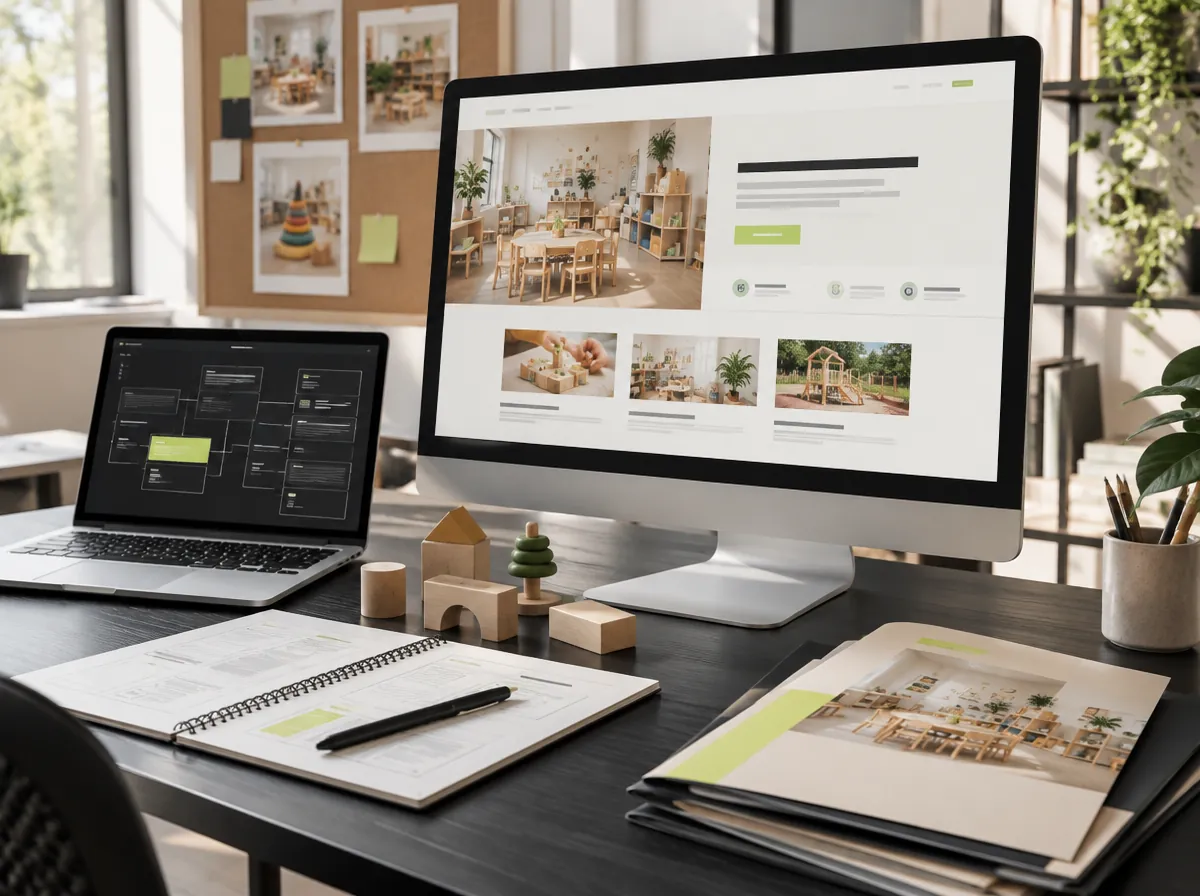 Daycare website design on desktop and mobile Daycare website design on desktop and mobile