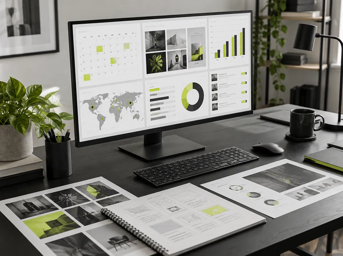 Social advertising workspace with campaign performance dashboards Social advertising workspace with campaign performance dashboards