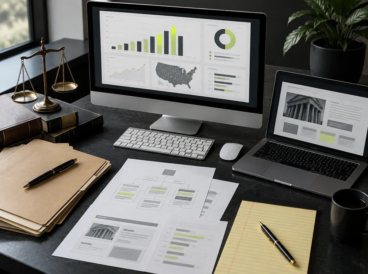 Law firm marketing analytics dashboard showing case lead generation and campaign performance Law firm marketing analytics dashboard showing case lead generation and campaign performance