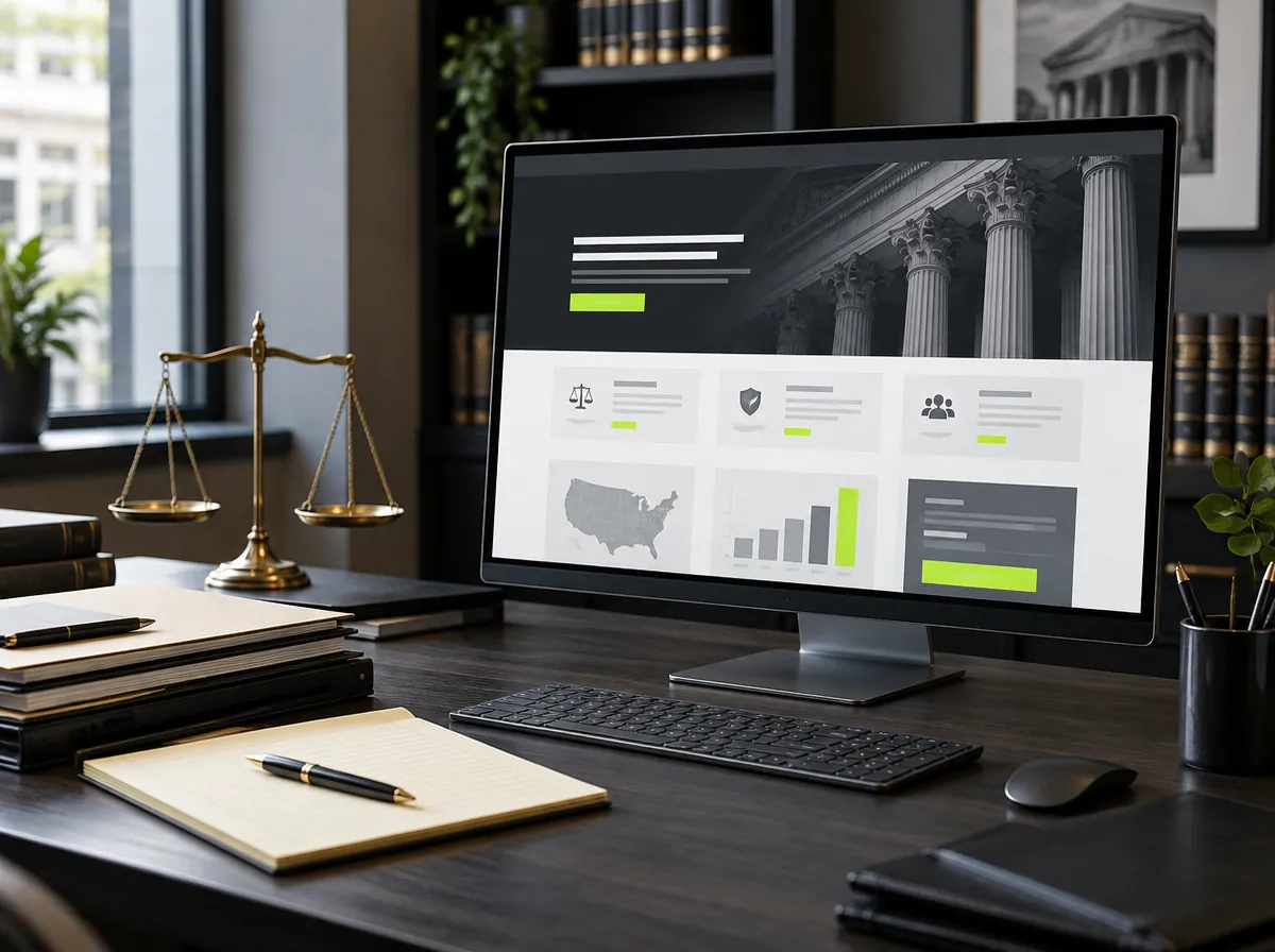 Law firm website design displayed on desktop and mobile devices Law firm website design displayed on desktop and mobile devices