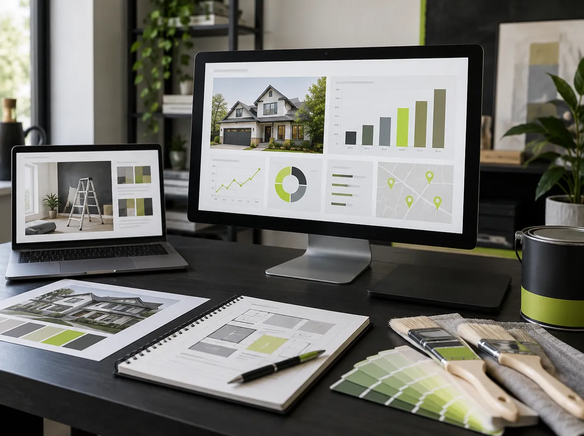 Painting company marketing dashboard Painting company marketing dashboard