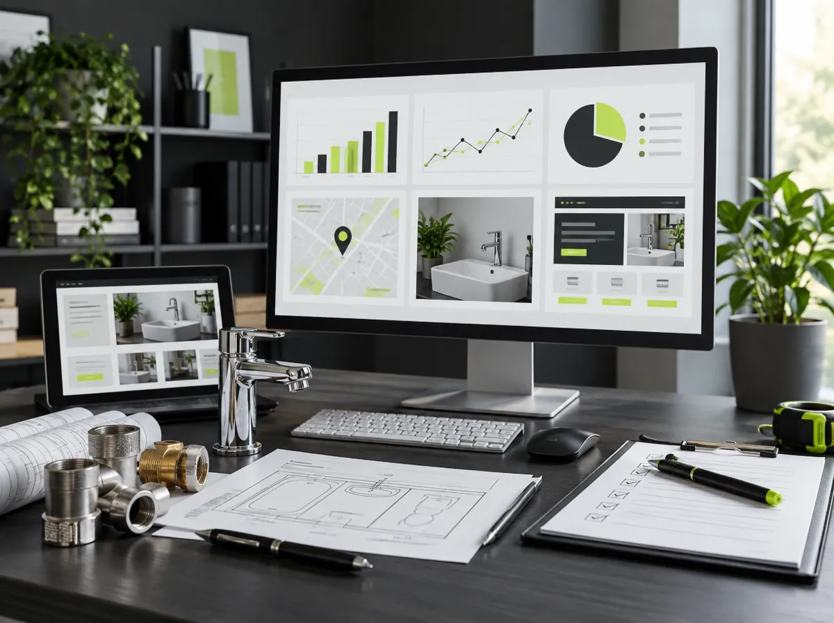 Plumbing company digital marketing dashboard with lead analytics Plumbing company digital marketing dashboard with lead analytics