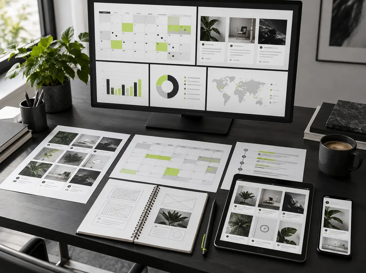 Social media management workspace with analytics Social media management workspace with analytics